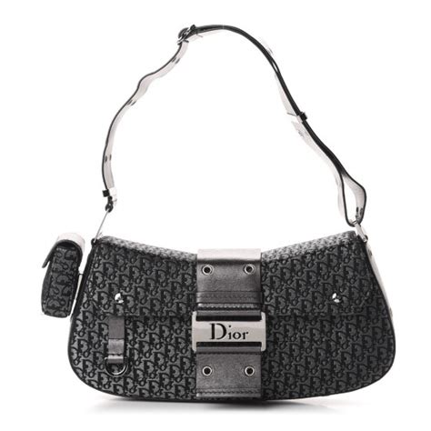 CHRISTIAN DIOR Monogram Street Chic Shoulder Bag Black 